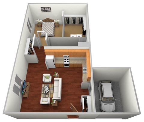 1 bed 1 bath A at Benson Village Townhomes Apartments, Sioux Falls, 57104